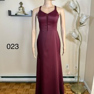 Elegant Burgundy Evening Gown